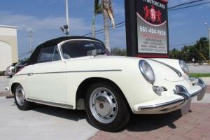 65 IVORY PORSCHE 356-C MANUAL 4 SPEED CONVERTIBLE -RED LEATHER INTERIOR