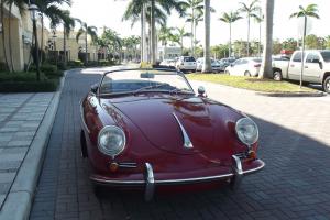 1961 PORSCHE 356 ROADSTER. RED WITH BLACK. EXCELLENT CONDITION. MATCHING NUMBERS