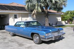 1973 Cadillac  Coupe de ville Baby Blue with White Leather Interior Photo