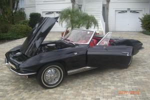 1964 Chevrolet Corvette Convertible Black on Red Interior White Top NO RESERVE