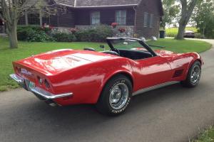 1972 corvette convertible with hardtop and factory air (rare) red , manual Photo