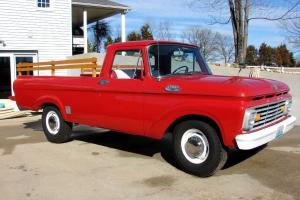 1963 Ford F-250 Red Pickup Truck with 32,607 original miles Photo
