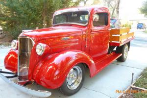 1937 Chevy Custom Truck (RestoMod) Flatbed with Oak Wood Bed and Rails Photo