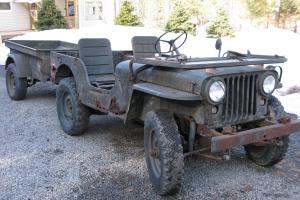 1952 Willys M38 Military Jeep with M100 trailer  * RARE Original Unrestored * Photo