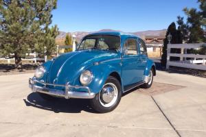 Original 1966 Volkswagen VW Bug Beetle Sea Blue Sedan, New Interior! Barn Find!