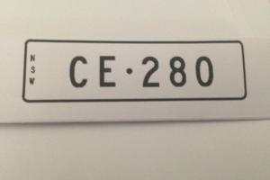 Rare Custom Mercedes Benz CE 280 NSW Number Plates Only $90 PER Year 280CE