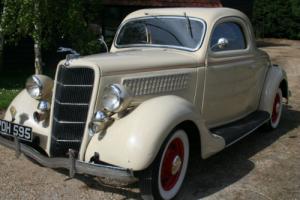 1935 Ford 3 window Coupe V8 Flathead,Original All Steel Car Photo