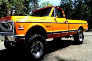 1971 1972  chevy pickup, 4x4, custom 10, Orange . 350 motor C10 Photo