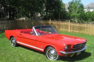 1965 Ford Mustang Convertible Red on Red 3 Speed White Top Former Trophy Winner