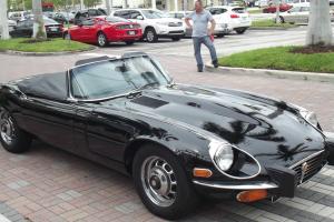 STUNNING 74 JAGUAR V12 ROADSTER WITH SOFT & HARDTOP. BLACK WITH TAN, CANVAS TOP. Photo