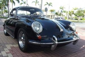 1963 PORSCHE 356 B COUPE. BLACK WITH BLACK LEATHER INTERIOR. MATCHING NUMBER.