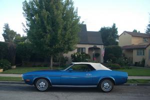 Immaculate 1971 Mustang convertible, royal blue w/ white top. 302 engine., A/C. Photo
