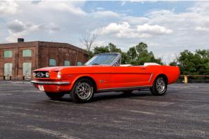 1965 Mustang Convertible, Correct Poppy Red, White Pony Interior, Built V8