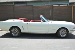1966 Ford Mustang Convertible, Wimbeldon White, Red Pony Seats - Gorgeous!