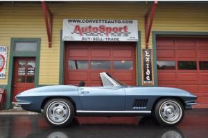 1967 Corvette Conv Lynndale Blue Factory AC #’s Match 4sp Frame Off Restored