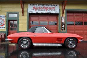 1967 Corvette Convertible Rally Red #’s matching 350hp 4 Speed Side Pipes