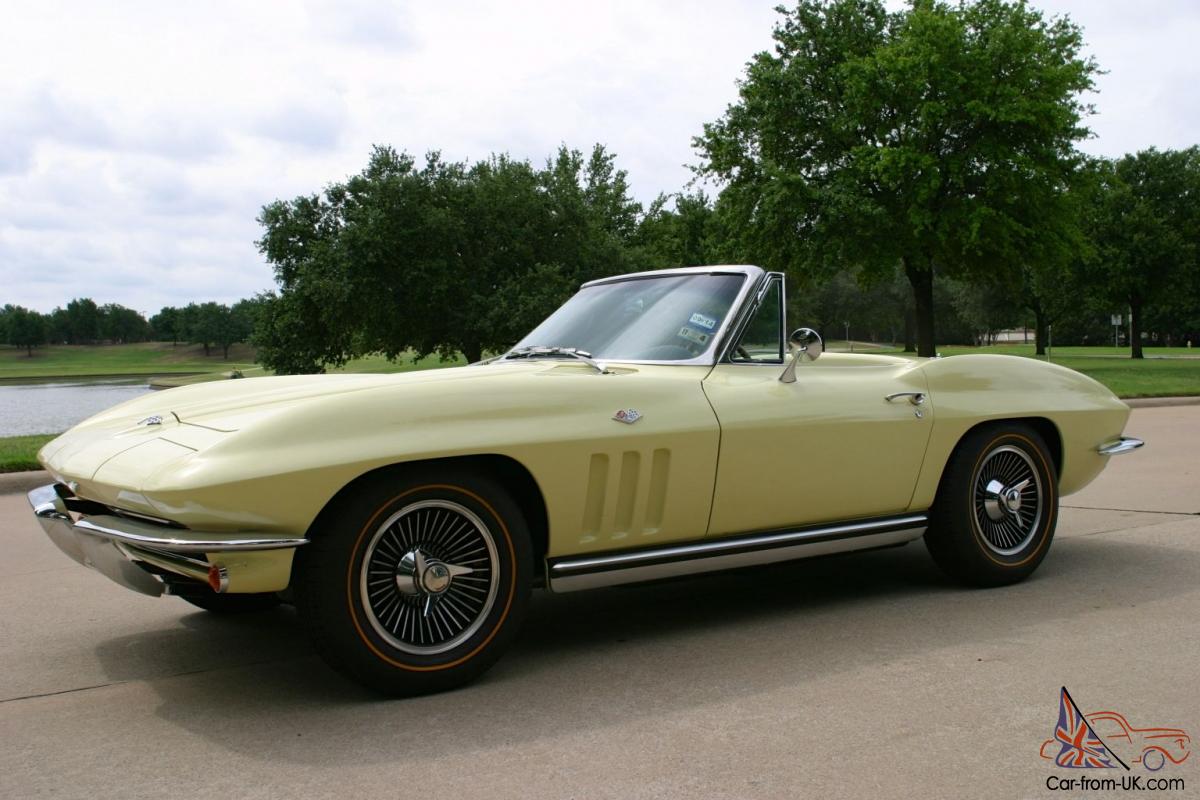 1965 CORVETTE ROADSTER OVER-RESTORED GOLDWOOD YELLOW PS PB RARE A/C ALL  MATCHING