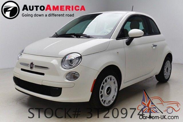 2014 FIAT 500 POP 18 ACTUAL MILES WHITE WITH IVORY AND ROSSO INTERIOR AUTO