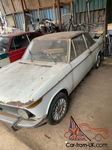 Rare Classic  BMW 2002 BAUER e10 Convertible Cabriolet 1974 Restoration Project