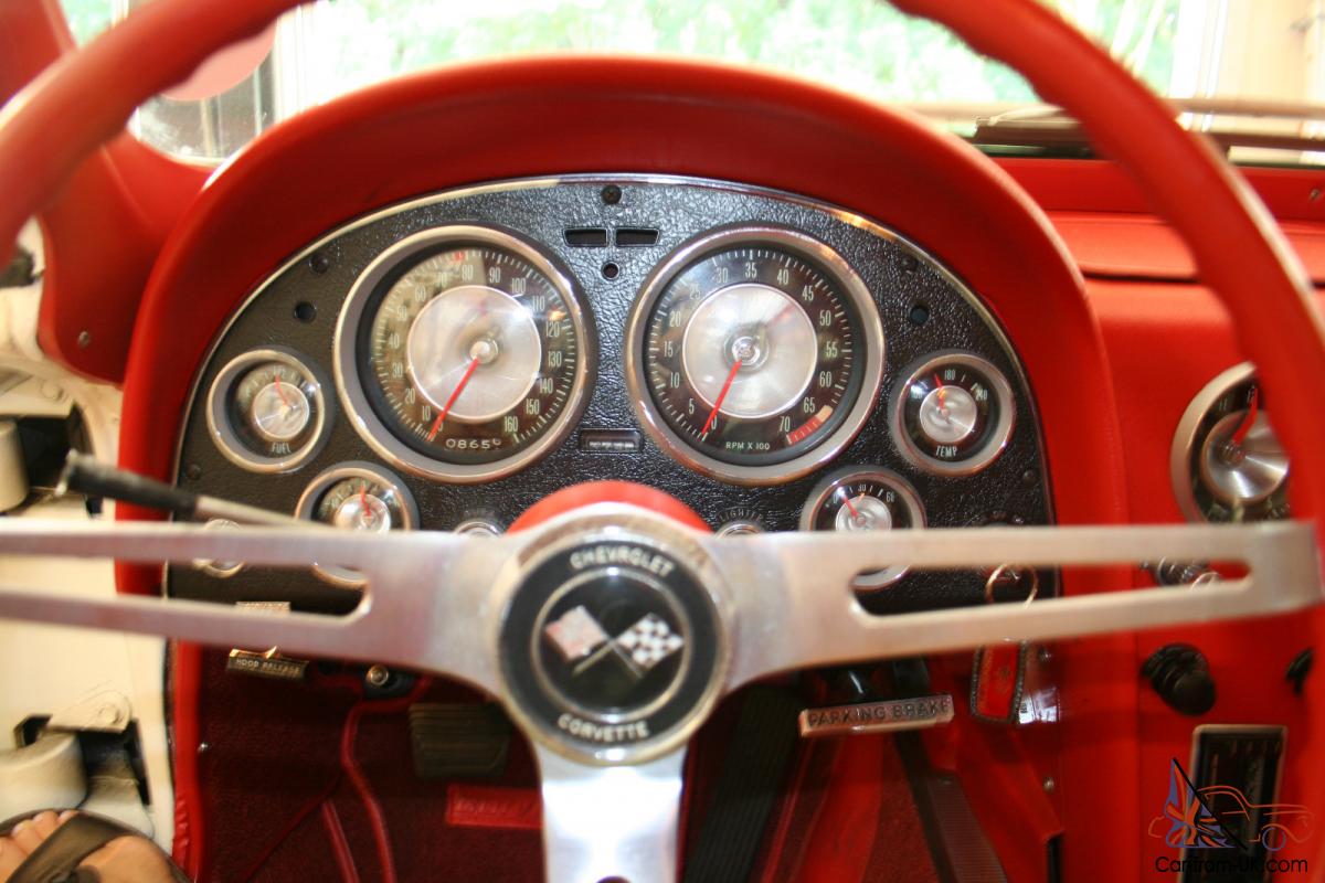 1963 Split Window Corvette White With Red Interior