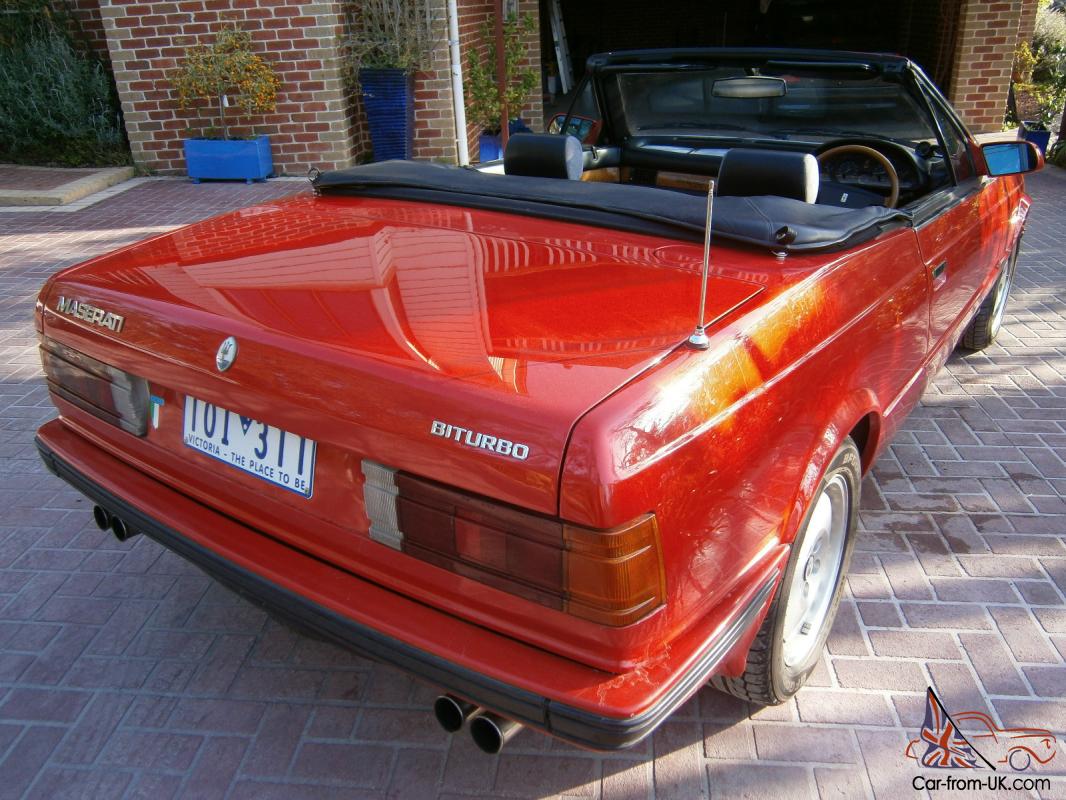 Maserati Biturbo Spyder 1989 Convertible 4 SP Auto 2 8L Twin Turbo