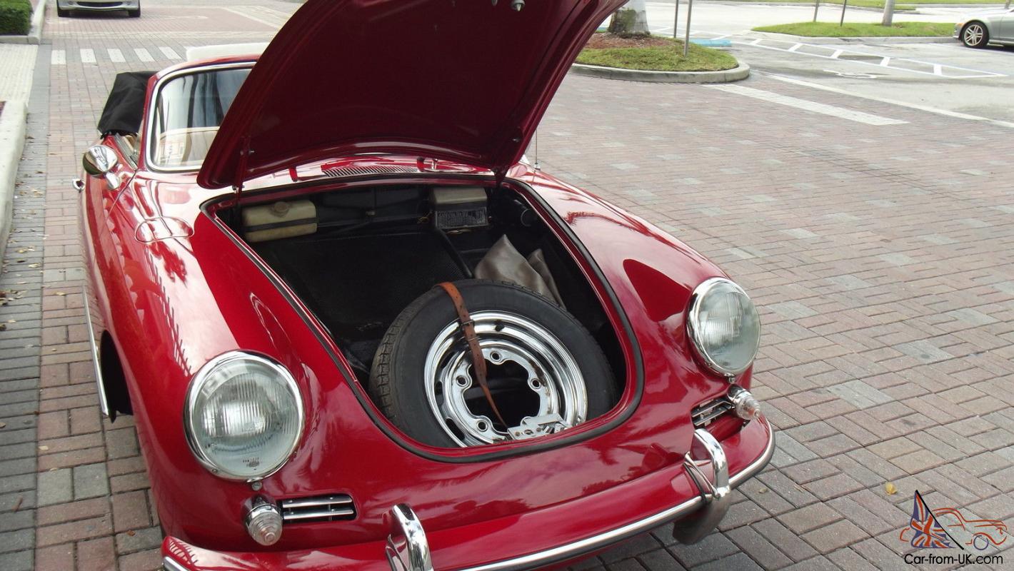 1963 PORSCHE 356 B CABRIOLET. RESTORED. RED WITH TAN LEATHER. SUPERB CAR!!!