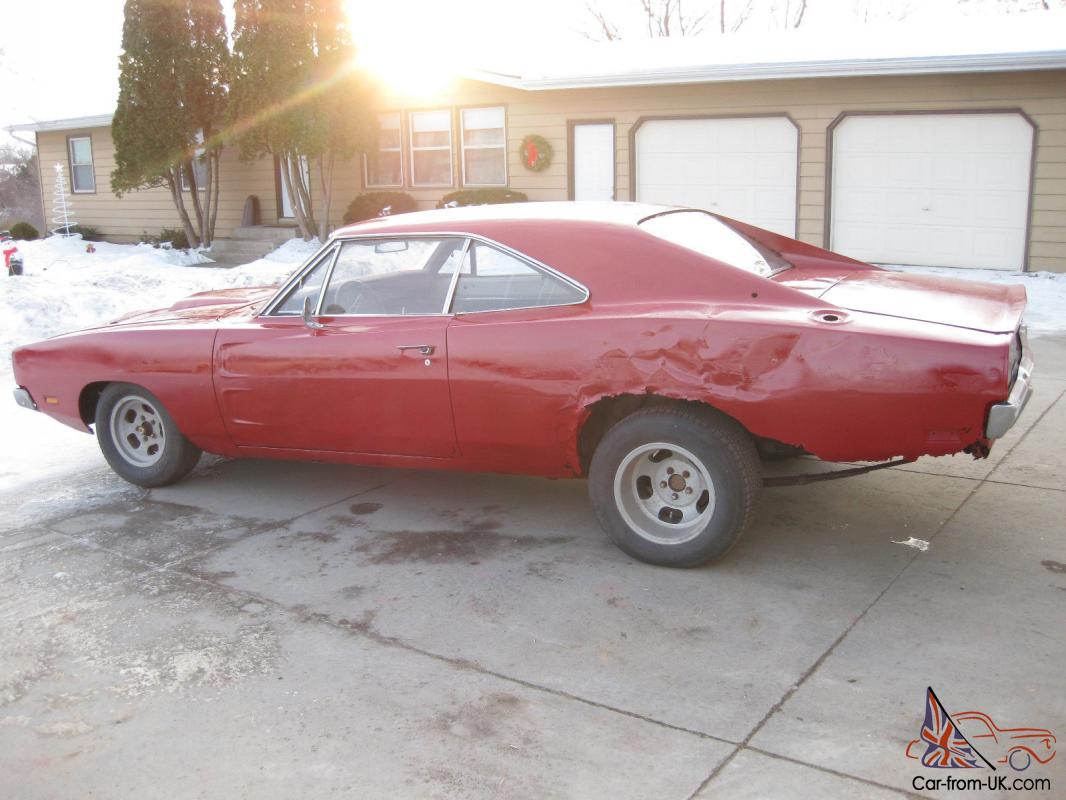 1969 Dodge Charger 4 Speed Project Posi Factory Red With White Interior 68 70