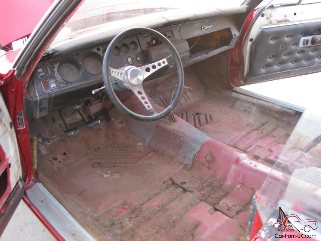 1969 Dodge Charger 4 Speed Project Posi Factory Red With White Interior 68 70