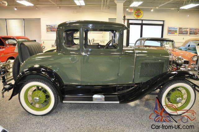 BEAUTIFUL 1930 Ford Model A Coupe Two Tone Green, handsome car show ready!!