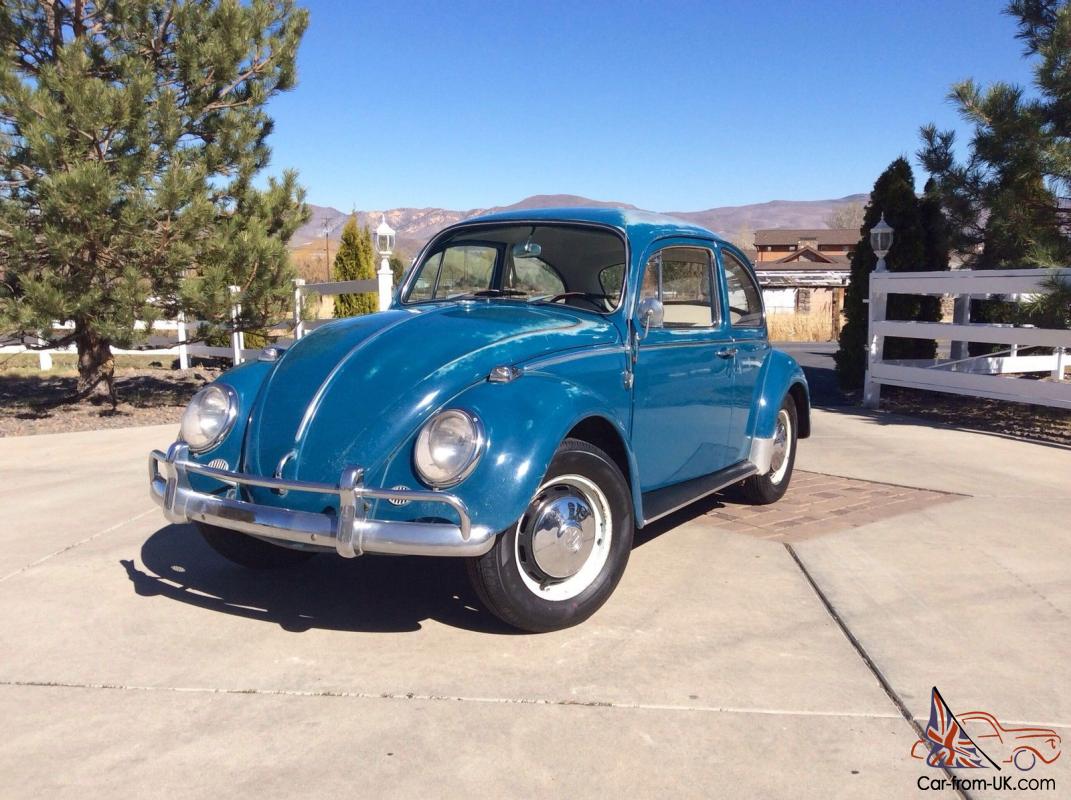 Original 1966 Volkswagen Vw Bug Beetle Sea Blue Sedan New Interior Barn Find