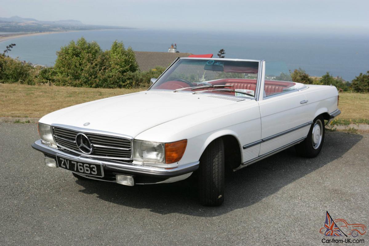 Mercedes 350sl 1973 Classic White With Red Interior
