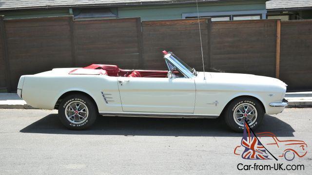 1966 Ford Mustang Convertible Wimbeldon White Red Pony Seats Gorgeous