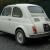  1969 classic Fiat 500F round speedo model restored white red interior LHD 